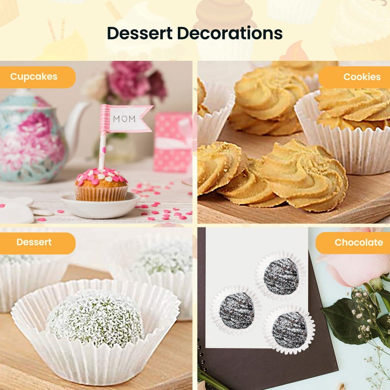 NUOMI 1 Inch Paper Muffin Liners Super Mini Baking Cups Cupcake Liners 1000 Pcs Treat Cups for Weddings, Birthday, Baby Shower, White - Image 4